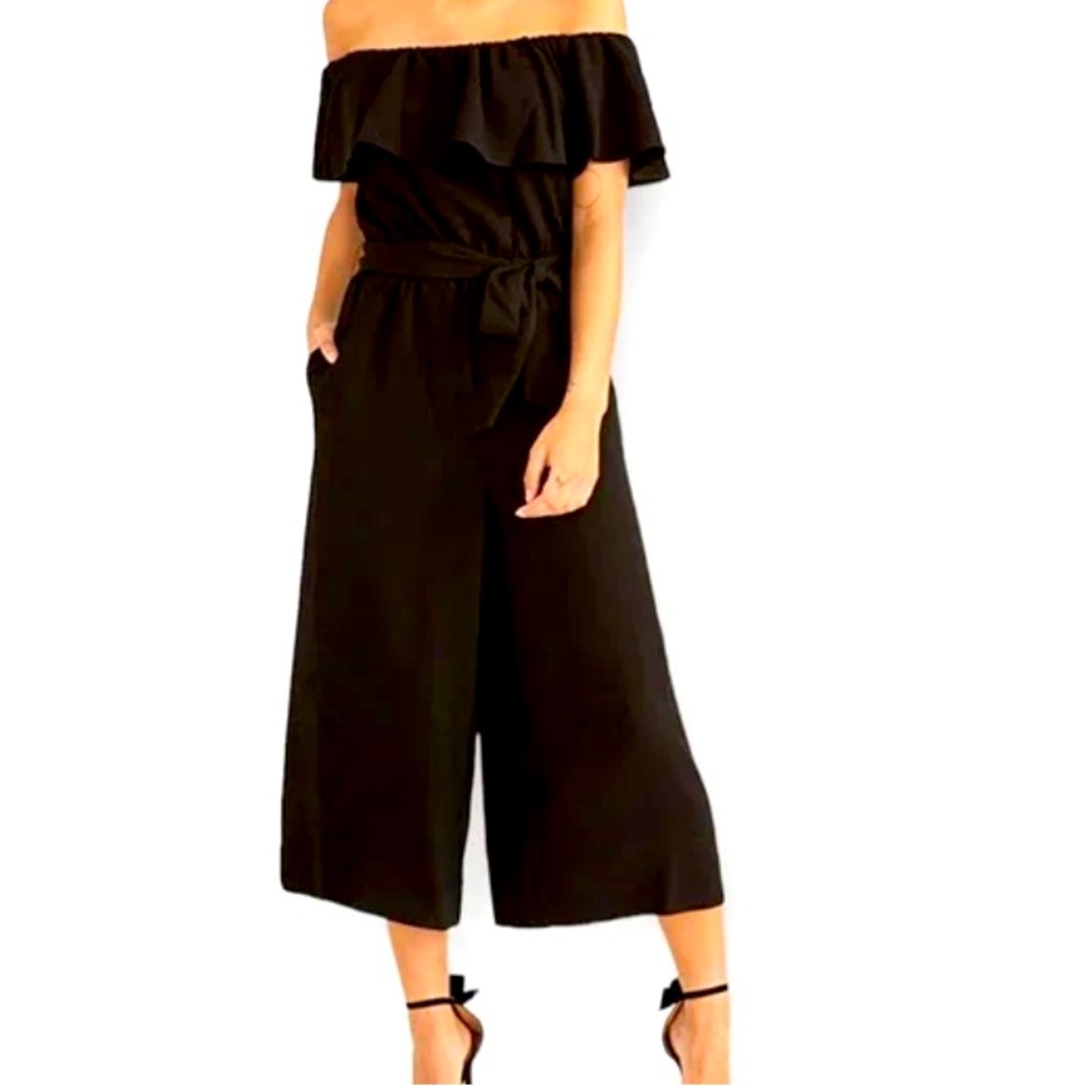 Ralph Lauren Black Off-Shoulder Jumpsuit New